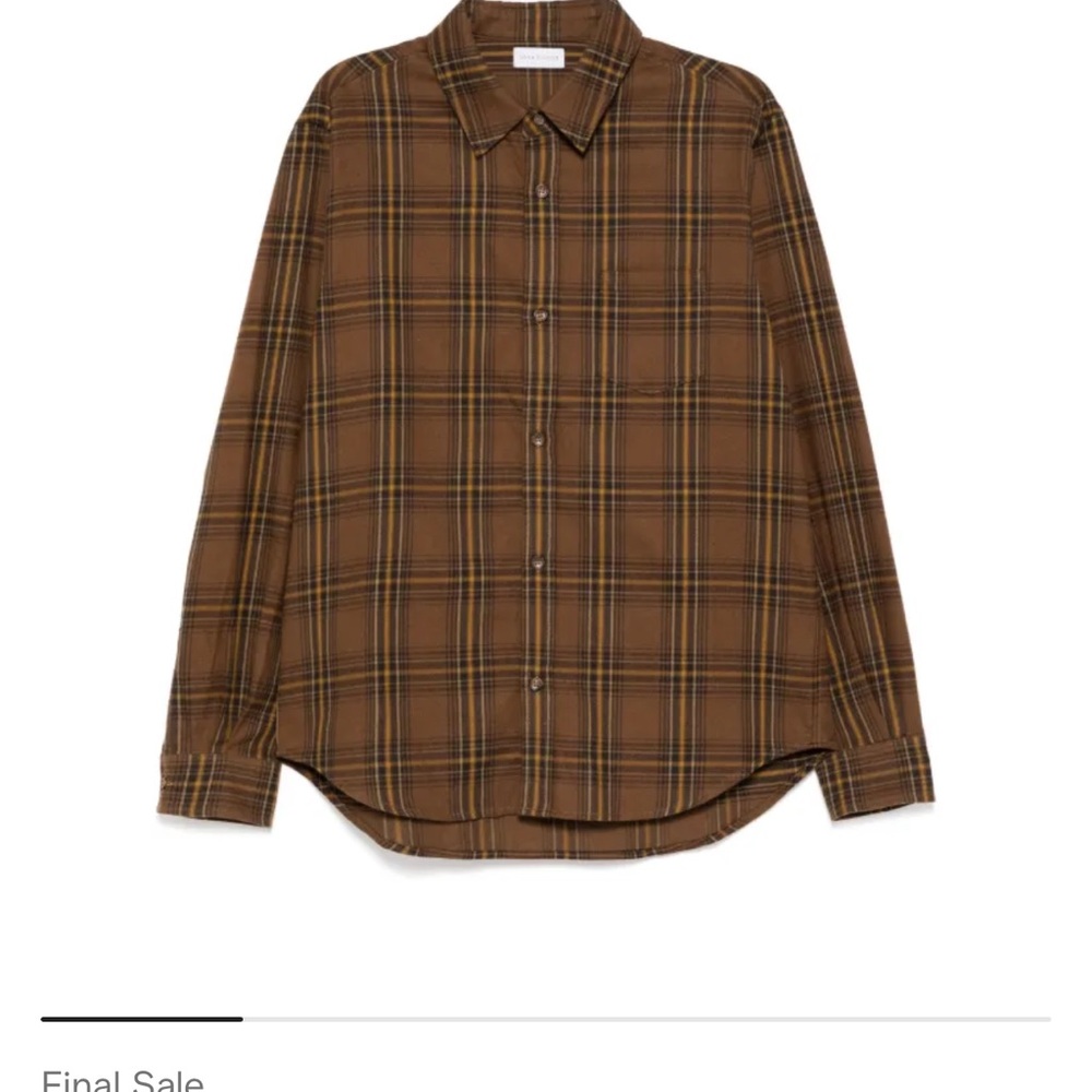 John Elliott Brown Checkered Men's Shirt